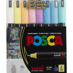 Posca Marker , nr. PC-1MR, spets 0,7 mm, extra fine, mixade färger, 8 mix./ 1 förp.