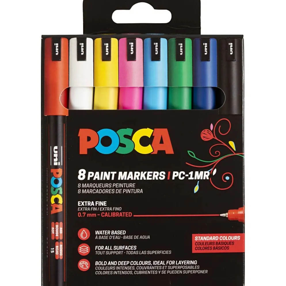 Posca Marker , nr. PC-1MR, spets 0,7 mm, extra fine, 8 st./ 1 st.