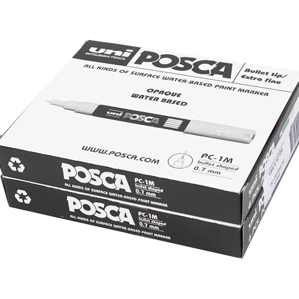 Posca Marker , nr. PC-1M, spets 0,7 mm, extra fine, mixade färger, 12 st./ 1 förp.