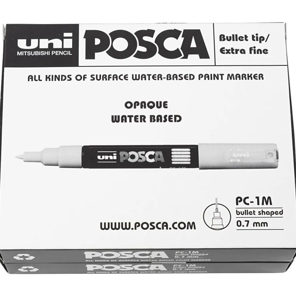 Posca Marker , nr. PC-1M, spets 0,7 mm, extra fine, mixade färger, 12 st./ 1 förp.