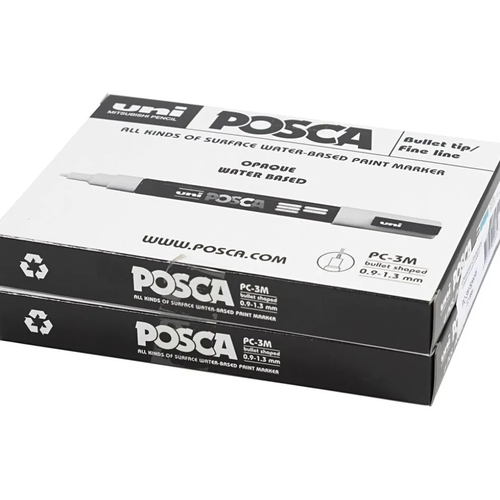 Posca Marker , nr. PC-3M, spets 0,9-1,3 mm, Fine, mixade färger, 12 st./ 1 förp.
