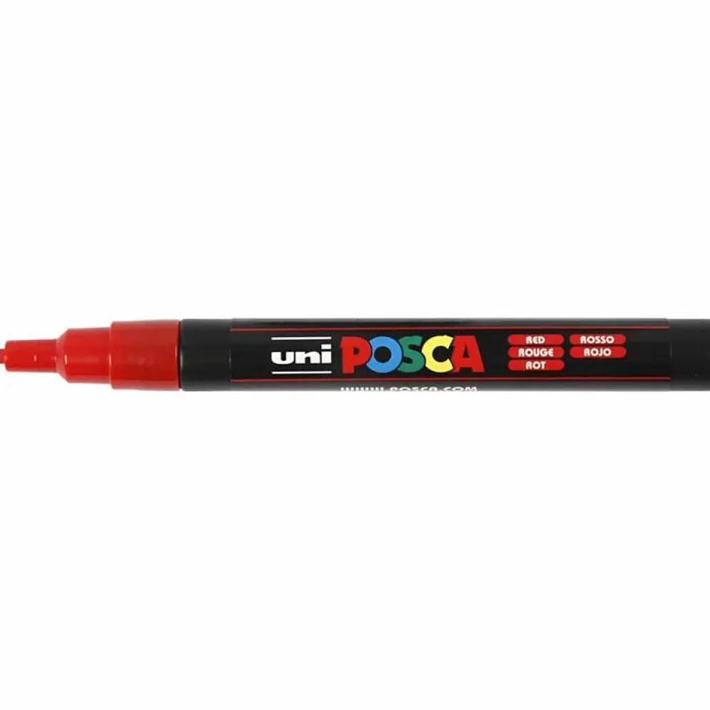Posca Marker , nr. PC-3M, spets 0,9-1,3 mm, Fine, mixade färger, 12 st./ 1 förp.