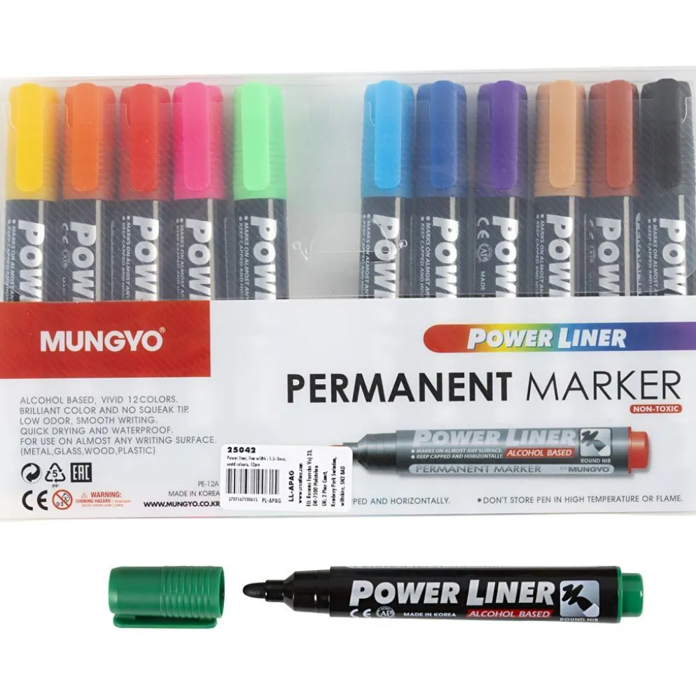 Power Liner, spets 1,5-3 mm, mixade färger, 12 st./ 1 förp.