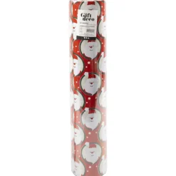 Presentpapper, Jultomte, B: 50 cm, 80 g, röd, 100 m/ 1 rl.