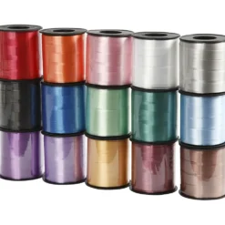 Presentsnören, B: 10 mm, blank, mixade färger, 15x50 m/ 1 förp.