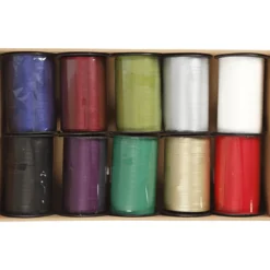 Presentsnören, B: 10 mm, mixade färger, 10x250 m/ 1 förp.