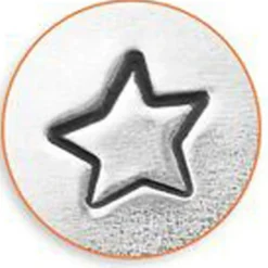 Prägelstämpel, stjärna, L: 65 mm, stl. 3 mm, 1 st.