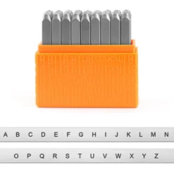 Prägelstämplar, stora bokstäver, stl. 3 mm, Font: Sans Serif , 27 st./ 1 set
