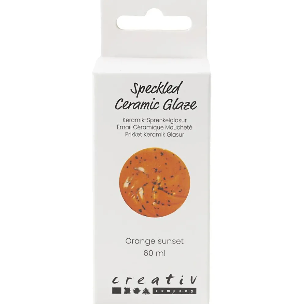 Prickig Keramikglasyr, 999-1060 °C, täckande, orange sunset, 60 ml/ 1 burk