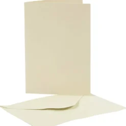 Pärlemorskort, kortstl. 10,5x15 cm, kuvertstl. 11,5x16,5 cm, cream, 10 set/ 1 förp.
