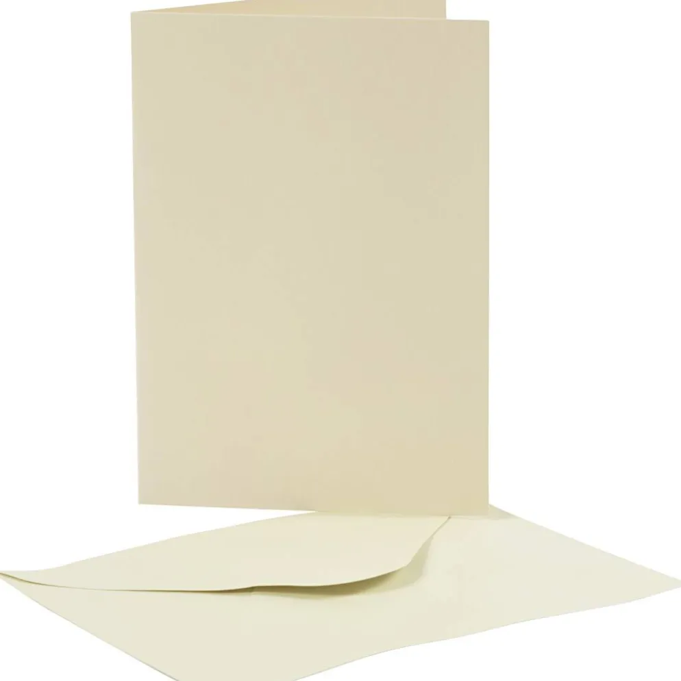 Pärlemorskort, kortstl. 10,5x15 cm, kuvertstl. 11,5x16,5 cm, cream, 10 set/ 1 förp.