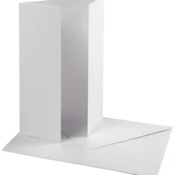 Pärlemorskort med kuvert, kortstl. 10,5x15 cm, kuvertstl. 11,5x16,5 cm, 230+120 g, vit, 10 set/ 1 förp.