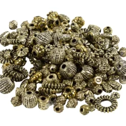 Pärlmix, Dia. 3-20 mm, Hålstl. 1,5-3 mm, flera designer, metallicfärger, 50 g/ 1 förp.