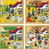 Pussel, årstider, stl. 34x34 cm, 9-16 brickor, 4 st./ 1 set