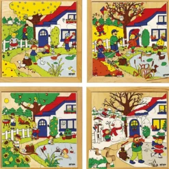Pussel, årstider, stl. 34x34 cm, 9-16 brickor, 4 st./ 1 set