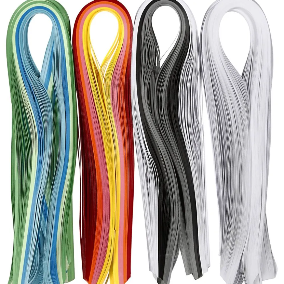 Quilling strimlor, L: 78 cm, B: 5 mm, 120 g, mixade färger, 12x100 st./ 1 förp.