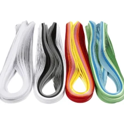 Quilling strimlor, L: 78 cm, B: 5 mm, 120 g, mixade färger, 12x100 st./ 1 förp.