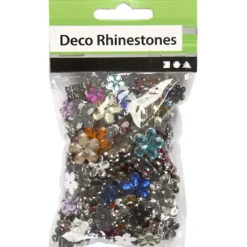 Rhinestones, Dia. 6+10+12 mm, mixade färger, 252 st./ 1 förp.