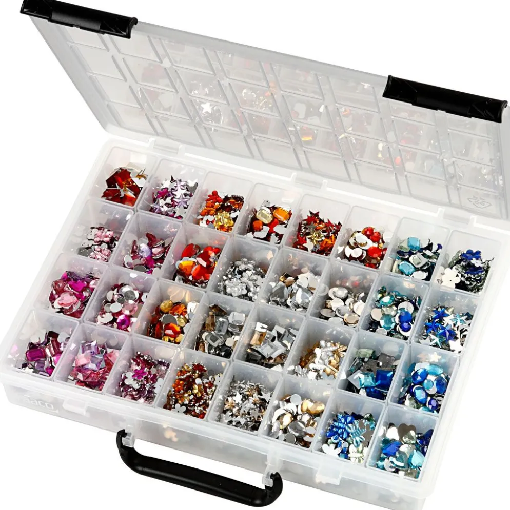 Rhinestones, Dia. 6-16 mm, mixade färger, 32x360 st./ 1 förp.