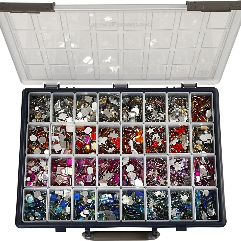 Rhinestones, Dia. 6-16 mm, mixade färger, 32x360 st./ 1 förp.