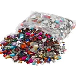 Rhinestones, Dia. 6+10+14 mm, mixade färger, 2520 st./ 1 förp.