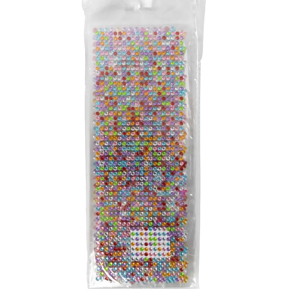 Rhinestones/Rhinstenar, Dia. 2-10 mm, ark 27x9 cm, Innehållet kan variera , 12 mix. ark/ 1 förp.