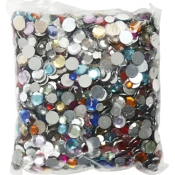 Rhinestones, Runda, Dia. 6+9+12 mm, mixade färger, 3600 st./ 1 förp.