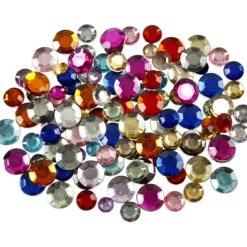 Rhinestones, Runda, Dia. 6+9+12 mm, mixade färger, 3600 st./ 1 förp.
