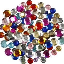 Rhinestones, Runda, Dia. 6+9+12 mm, mixade färger, 3600 st./ 1 förp.