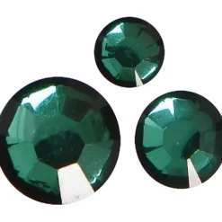 Rhinestones, rund kägla, stl. 6+8+10 mm, grön, 35 st./ 1 förp.