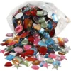Rhinestones, stl. 10-17 mm, ca. 800 st., mixade färger, 210 g/ 1 förp.
