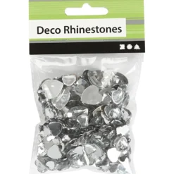 Rhinestones, stl. 6+10+14 mm, silver, 252 st./ 1 förp.