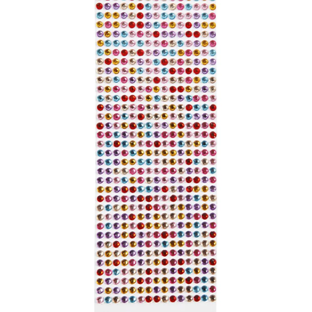 Rhinstenar stickers, Dia. 4-6 mm, ark 16x9,5 cm, mixade färger, 10 ark/ 1 förp.