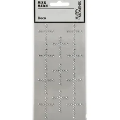 Rhinstenskors, stl. 35x25 mm, silver, 11 st./ 1 förp.