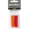 Rocaillepärlor 2-cut, Dia. 1,7 mm, stl. 15/0, Hålstl. 0,5 mm, transparent orange, transparent röd, 2x7 g/ 1 förp.