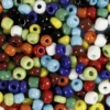 Rocaillepärlor, Dia. 4 mm, stl. 6/0, Hålstl. 0,9-1,2 mm, mixade färger, 1000 g/ 1 burk