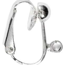 Öronclips, L: 16,5 mm, B: 1,5 mm, Hålstl. 1,6 mm, försilvrad, 6 st./ 1 förp.