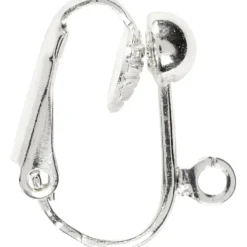 Öronclips, L: 16,5 mm, B: 1,5 mm, Hålstl. 1,6 mm, försilvrad, 40 st./ 1 förp.