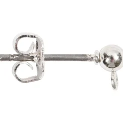 Öronstift, L: 13 mm, Dia. 3,8 mm, Hålstl. 0,8 mm, försilvrad, 10 st./ 1 förp.