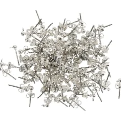Öronstift, L: 13 mm, försilvrad, 100 st./ 1 förp.