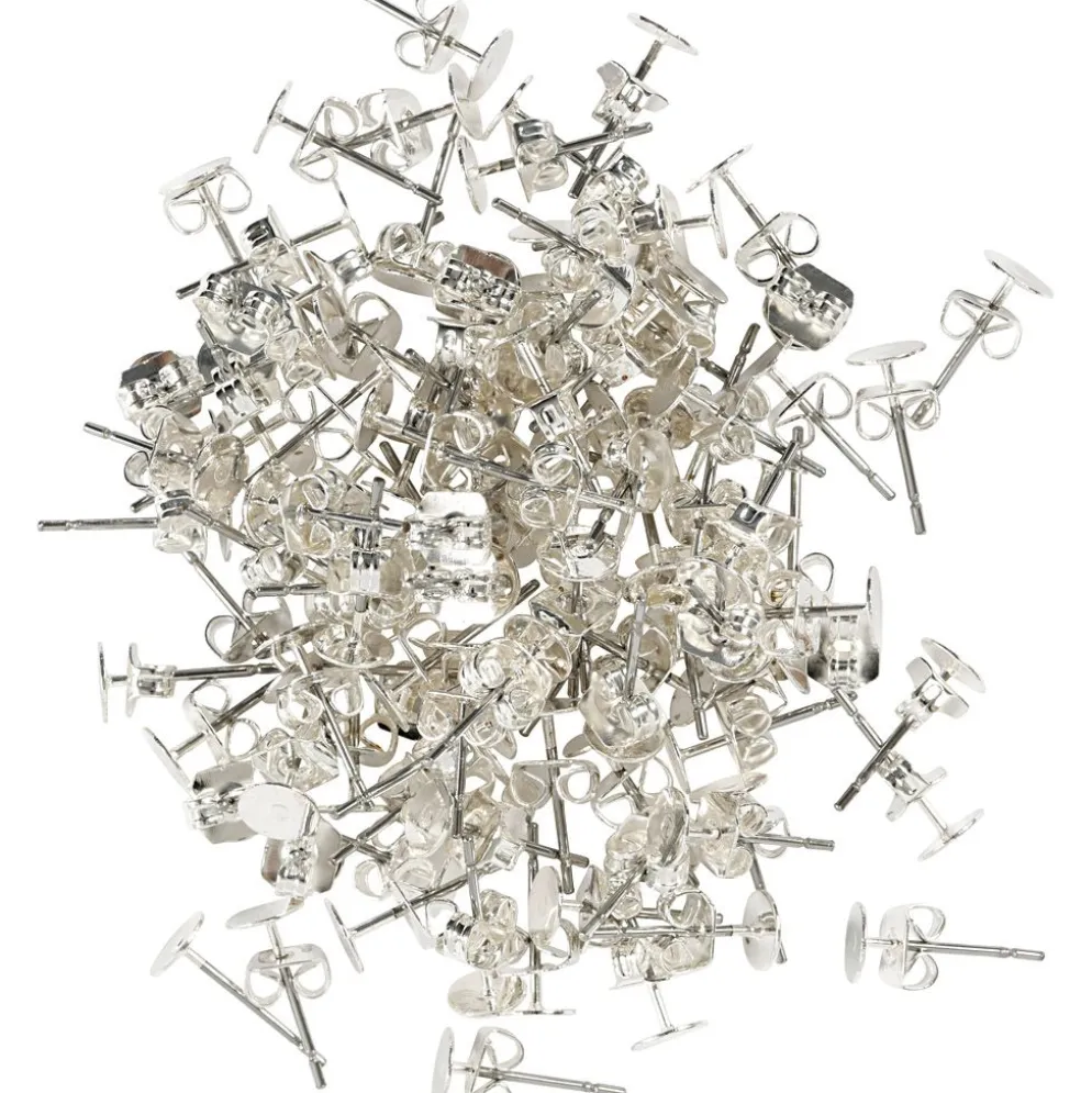 Öronstift, L: 13 mm, försilvrad, 100 st./ 1 förp.