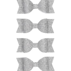 Rosetter, stl. 31x85 mm, silverglitter, 4 st./ 1 förp.