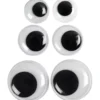 Rörliga Ögon, ej självhäftande, Dia. 12+14+20 mm, 18 mix./ 1 förp.