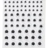 Rörliga ögon, självhäftande, Dia. 8+12+14 mm, vit, 69 st., 1 ark
