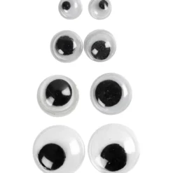 Rörliga Ögon, stl. 6+8+10 mm, 200 st./ 1 förp.