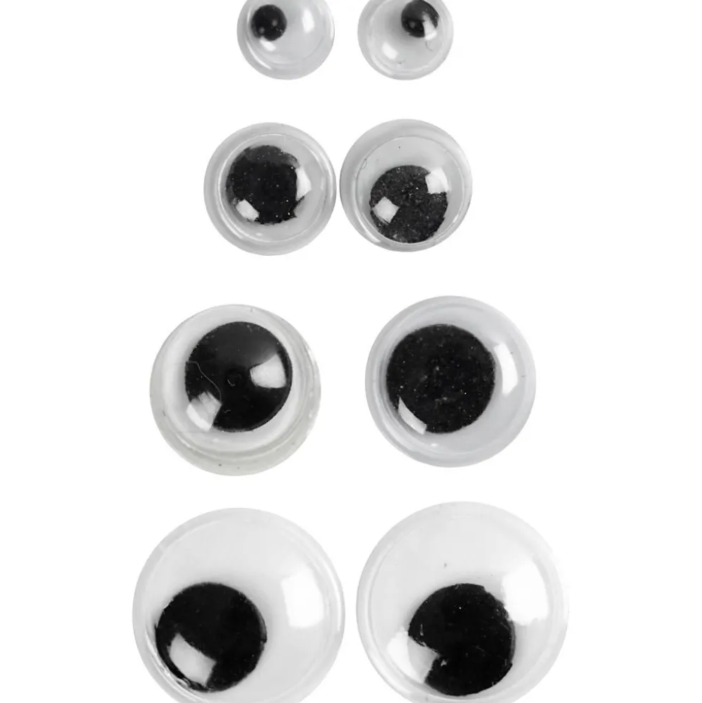 Rörliga Ögon, stl. 6+8+10 mm, 200 st./ 1 förp.