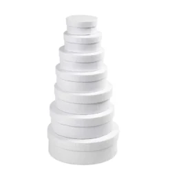 Runda askar, stl. 8,5x4,0 + 10,5x4,5 + 12,5x5,0 + 14,5x5,5 + 16,5x6,0 + 18,5x6,5 + 21,5x7,0 cm, vit, 7 st./ 1 set