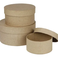 Runda Pappaskar, H: 5+6,5+7,5 cm, Dia. 10+13+16 cm, 3 st./ 1 set