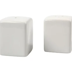 Salt- och pepparset, H: 6 cm, stl. 5x5 cm, blank, vit, 6 set/ 1 förp.