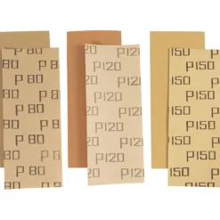 Sandpapper, 80+120+150, stl. 11,5x27,5 cm, 30 ark/ 1 förp.